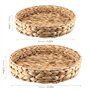 CHEUKYIU Lot de 2 plateaux ronds tressés en jonc de mer en jacinthe d'eau - 32 cm et 28 cm de diamètre - Plateau décoratif rond 