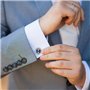 Bleu Ronde Bouton de Manchette Homme pour Mariage Business