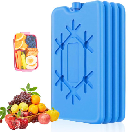 Bangbobi Packs de Glace pour Sacs isothermes - 4 pièces de 200 ML chacune - Éléments de Refroidissement réutilisables Ultra-Minc