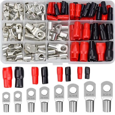 120 Pièces Cosse à Sertir Kit Cosses Electriques Pour Voiture Avec Sertir Bornes De Batterie Connecteur SC Aperçu De La Bouche E