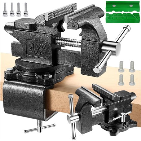 ZTUKOMN Étau de table rotatif à 270° - Envergure de 110 mm - 2 en 1 - Multifonction - Haute performance - Noir