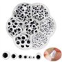 FANGZIDM 500 Pièces Yeux en Plastique Mobiles Autocollant Wiggle Eyes 4mm -12mm pour Bricolage Scrapbooking Jouets Accessoires