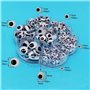 FANGZIDM 500 Pièces Yeux en Plastique Mobiles Autocollant Wiggle Eyes 4mm -12mm pour Bricolage Scrapbooking Jouets Accessoires