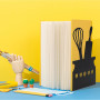 Molbory Lot de 2 serre-livres creux en forme de L - 15 x 10 x 10 cm - En métal - Style créatif - Pour cuisine, bureau, école