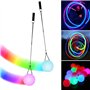 Lot de 2 balles de poï LED lumineuses avec couleurs arc-en-ciel et effet stroboscopique