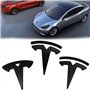 Leikurvo Lot de 3 emblèmes Tesla Logo : modèle 3 pour voiture - Étiquette de marque avant - Pour capot avant