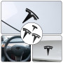 Leikurvo Lot de 3 emblèmes Tesla Logo : modèle 3 pour voiture - Étiquette de marque avant - Pour capot avant, coffre, volant, lo