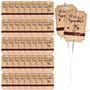Lot de 100 étiquettes pour bougies magiques en papier kraft - Étiquettes de mariage - Pochettes métalliques pour bougies magique