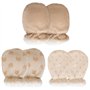 Lot de 3 paires de moufles pour bébé - En coton doux - Moufles chaudes - Chauffe-mains - Anti-rayures - Doublées - Pour bébé de