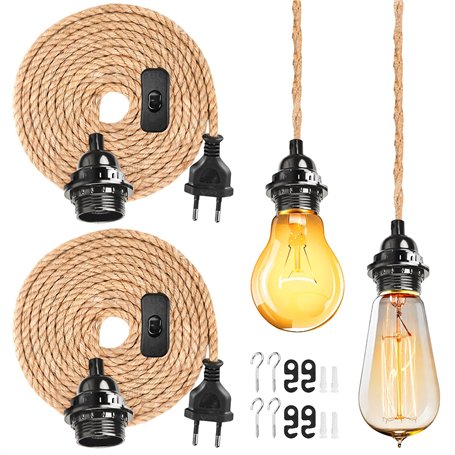 Lot de 2 douilles E27 avec câble