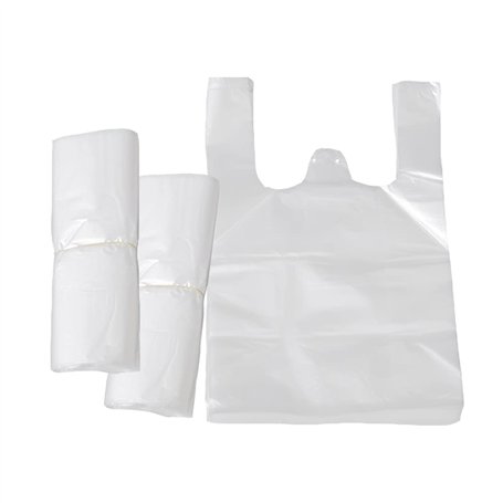 SIEBOLD 200 Pièces Sacs De Transport De Style De Gilet Transparent Les Sacs De Transport Blanc Fort Répondent à de Multiples Bes
