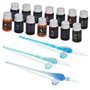 Lot de 19 stylos à plume en verre doré - Pour calligraphie - Avec stylos en verre - Encre colorée - Pour signature manuscrite - 