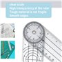 Yicoovey 2 pièces Rapporteur Physiothérapie, angle de 360° Rapporteur articulé transparent, couteau articulé transparent 36cm, p