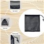 Lot de 6 sacs en maille filet pour équipement de sport avec cordon de serrage - Sac en maille nylon noir pour voyage, cosmétique