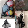 Lot de 6 sacs en maille filet pour équipement de sport avec cordon de serrage - Sac en maille nylon noir pour voyage, cosmétique