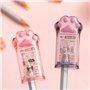 1 taille-crayon Kawaii rose avec couvercle en forme de pattes de chat, joli taille-crayon manuel esthétique pour enfants, adulte
