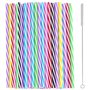 50 Pièces Pailles Réutilisables avec 1 Brosses de Nettoyage