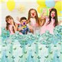 Vaisselle de fête d'anniversaire pour fille Motif fleurs et papillons Vert printanier 61 pièces comprend assiettes en carton, go