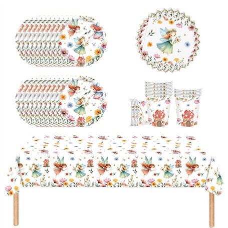 YINcrinx vaisselle de fête pour fée fleurie