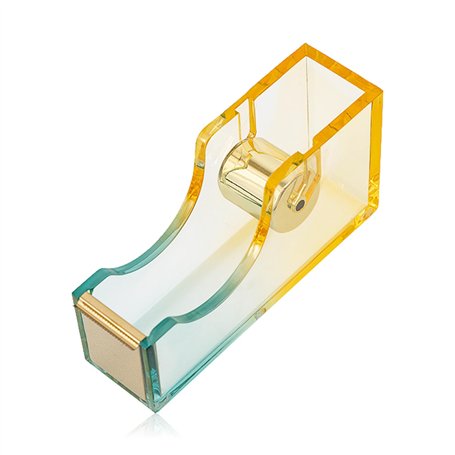 Dévidoir de ruban adhésif de bureau - Avec base antidérapante - Grand dérouleur de table en acrylique transparent - Pour bureau