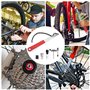 mizikuu Fouet a Chaine, 5 pièces Outil de Retrait de Cassette de Vélo Durable et antidérapant extracteur de pignon Kit Roue Libr