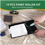 Kit Rouleau Peinture 19 Pièces Petit Pinceaux Peinture Mur Mini Rouleau Peinture Mousse, Kit Peinture Mur Set Pinceaux Peinture 