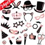 24 Pcs Accessoires de Photobooth Photobooth de Fête d'anniversaire Kit Photobooth Dcorations pour Fête d'anniversaire Photo de M