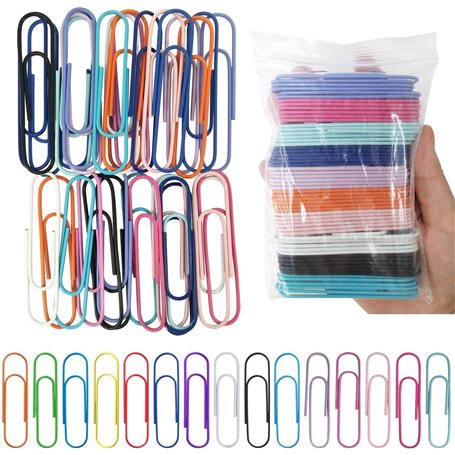 Lot de 60 trombones surdimensionnés avec revêtement en vinyle de 7