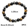 lot de 3 bracelets œil de tigre de 8 mm