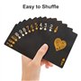 WUGAUWOR Jeu de 54 Cartes en Plastique étanches, 1 Jeu de Cartes Noires, Carte Poker Plastique Professionnel, Cartes à Jouer pou