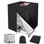 Druuzyl Bâche pour cuve IBC 1000L avec fermeture à glissière - Protection anti-UV/poussière 116x100x120cm - Housse étanche pour