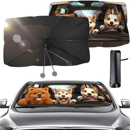 Pare Soleil Voiture Pare Brise Avant Rotation à 360° Pliable