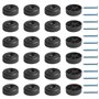 DBALL 24 Pièces Pieds de Meuble Plastique Pied Canapé Rond 33 x H 13 mm Pieds de Chaise Ronds Con 24 Vis pour Meubles Garde-Robe