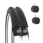ECOVELO Pneus de Route 700 x 28 C + Chambres de vélo de Ville 28 x 1 5/8 x 1 1/8 2 Adulte Unisexe