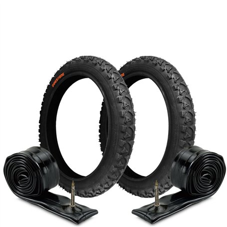2 pneus 12 1/2 x 1.75 2 1/4 (47-203) + chambres à air pour vélo de montagne enfant | pneus VTT noirs pour vélo