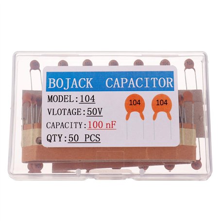 BOJACK 0.1uF 50V Condensateurs Disque Céramique 100nF Condensateur céramique à constante diélectrique constante basse tension (p