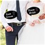 VEGCOO 52 Pièces Kit d'accessoires de Photomaton de Mariage, Accessoires de Photobooth de Fête pour Fiançailles, Mariage, Fêtes