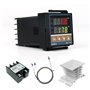 PID Contrôleur de Température Régulateurs REX-C100 0~1300 ℃ Thermostats Affichage Numérique avec K/PT100/E/J réglable Capteur
