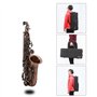 Btuty Eb Eb Saxophone alto en forme de coquille d'ormeau avec étui et gants de nettoyage (Rouge brun)