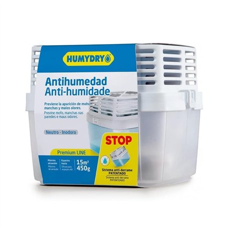 Déshumidificateur Premium 450 gr - Comprend un sac de remplacement anti-humidité de 450 gr - Espaces jusqu'à 15 m2 - Absorbe l'h