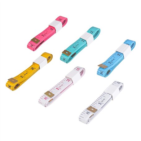 Tiergrade Lot de 6 rubans à mesurer souples - Règle graduée flexible pour perdre du poids - Mesure du corps médical - Coupe-cout