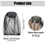 4 PCS Filet de Tête Anti-moustiques Moustiquaire Visage Filet de Chapeau de Pêche pour Apiculteur Ran