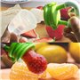 Sucette Fruit pour Bebe,4 pcs Tétine Grignoteuse Fruit Dentition Factice Fruits Frais Sucette Infantile Silicone Sucette Grignot