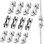 cersaty® 12 Pcs M4 Duplex clips câble 304 inoxydable serre cable acier pour Cordes à Linge en Câble Métallique Voiles de Soleil