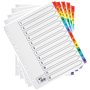KAHEIGN 10Pcs Intercalaires A4, 1-12 Numéro de Pièce Diviseurs de Sujet A4 avec Onglets de Couleur Renforcés Perforés à 11 Trous
