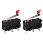 beihuazi® Micro Interrupteur Fin de Course Micro Switch SPDT Snap Action 12pcs 125-250V 5A SPDT 1NO 1NC 3 Broches Levier de Roul