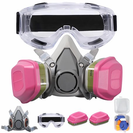 goambuy Masque de protection respiratoire demi-visage réutilisable - Masque de protection contre la poussière - Masque de peintu