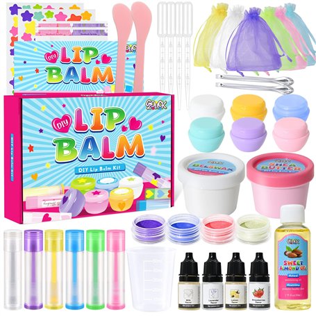 JUYRLE Kit de fabrication de gloss à lèvres hydratant pour fille - Kit de fabrication de bricolage - Maquillage cosmétique simpl