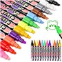 Stylo Craie Pour Tableau Noir Effacable 12 Pièces Marqueurs À Craie Couleurs Vives Effaçables À Sec Pointe Réversible Marqueur À