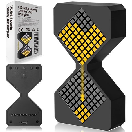 YEARBEIHAO Sablier numérique à détection de gravité LED 1 à 30 minutes pour régler le temps de sable à n'importe quelle minute